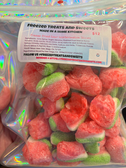 Freeze-Dried Watermelon Sour Bites Sour Patch Slices