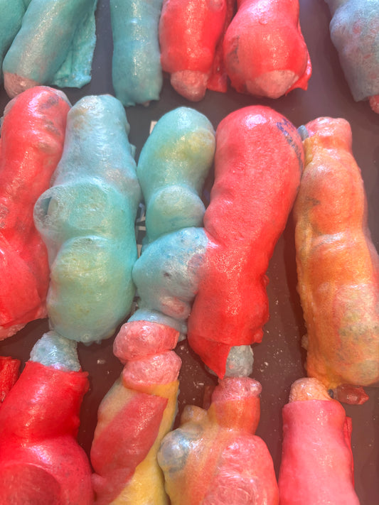 Freeze Dried Fruit Roll Ups with Sour Gummy Worms