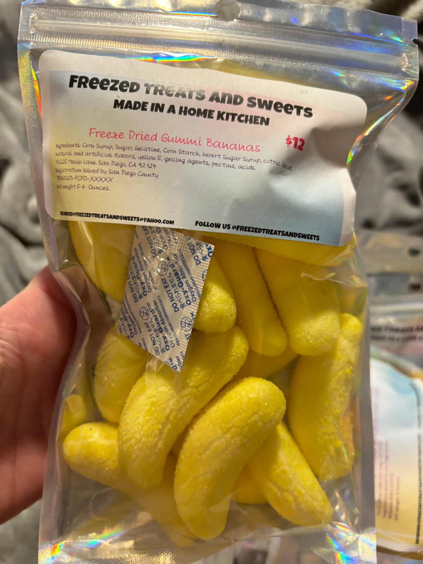 Freeze-Dried Gummy Bananas