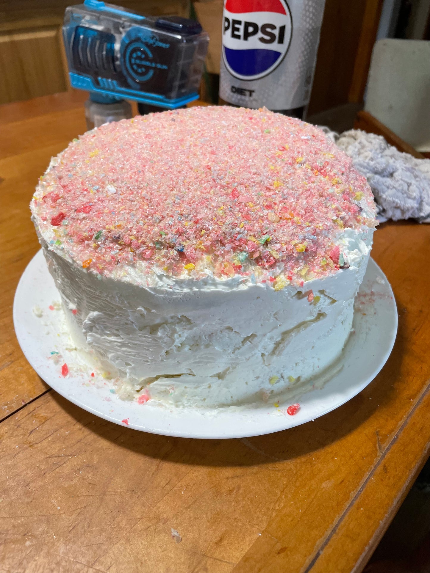 Freeze-Dried Marshmallow Fluff with Rainbow Fruitty Pebbles