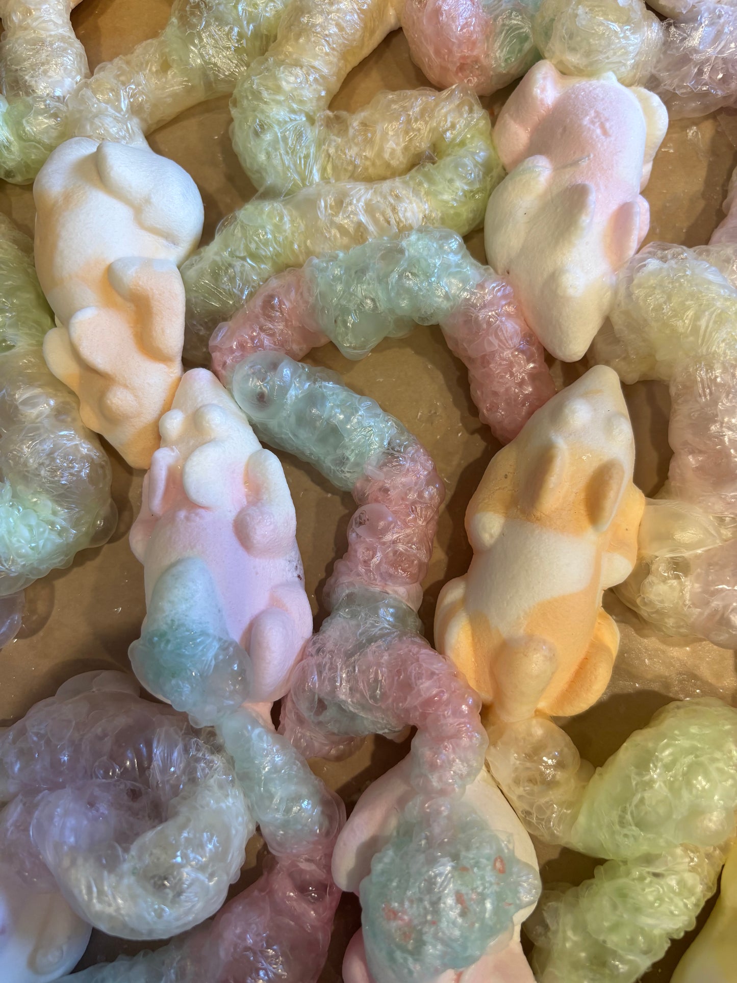 Freeze Dried Mouses with Gummy Worm Tails