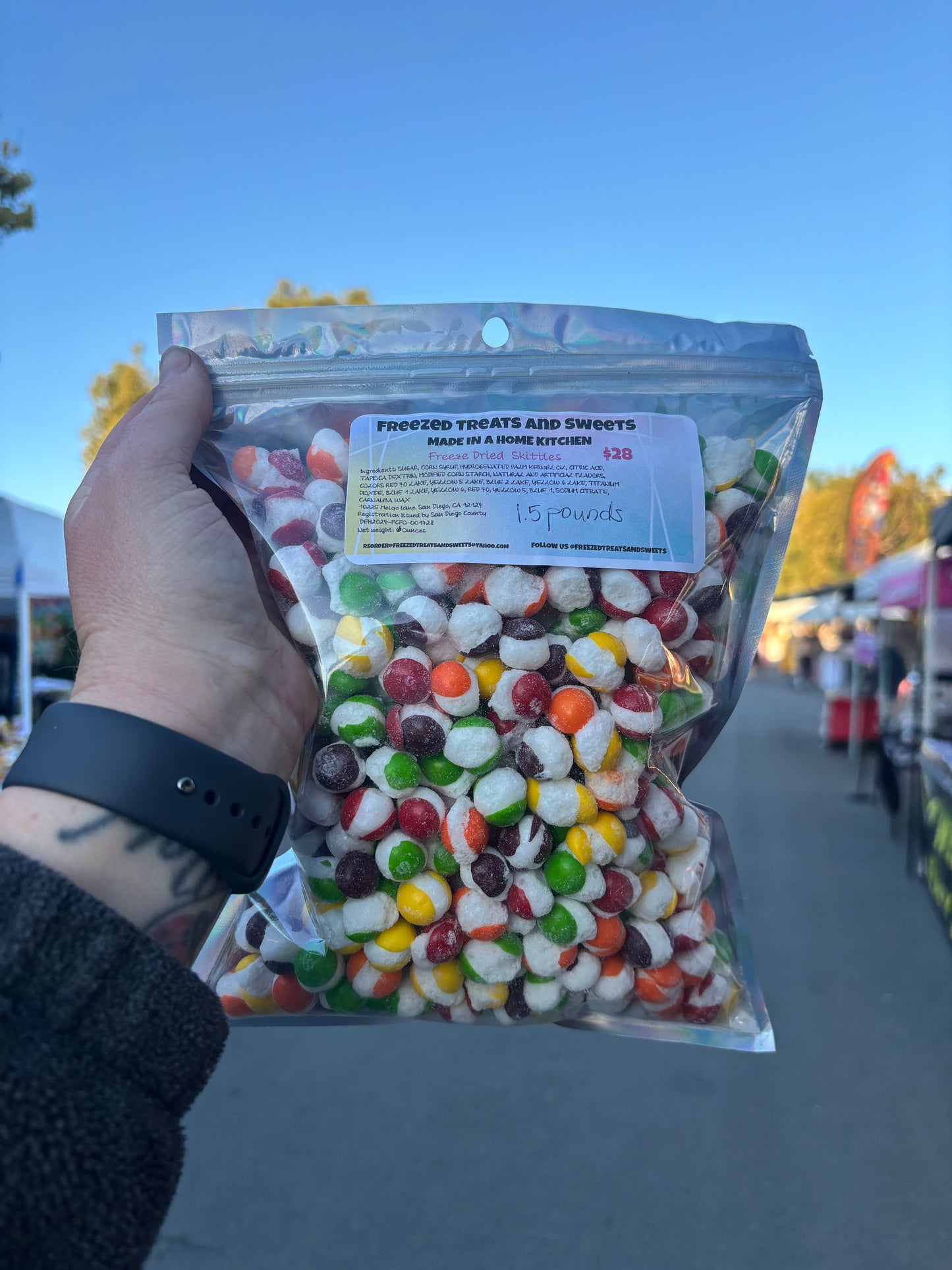 1.5 Pound Bag of Freeze Dried Skittles