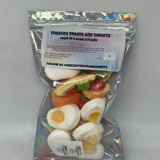 Freeze-Dried Gummy Pizza and Fried Egg Variety